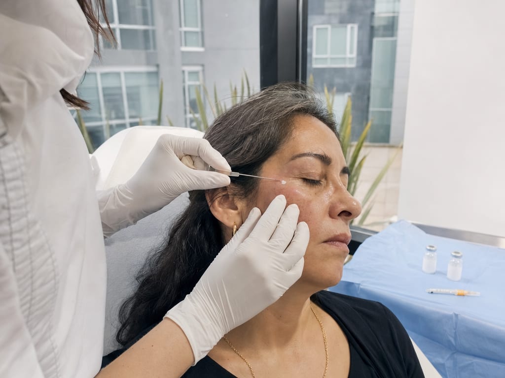 Sala de procedimientos de IKI Skin Experts junto al ventanal, en Usaquén, Bogotá