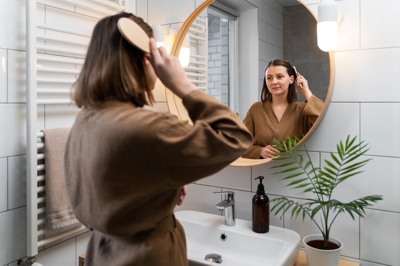 Adult taking care their hair · ¿Cuáles son las causas de la dermatitis seborreica?