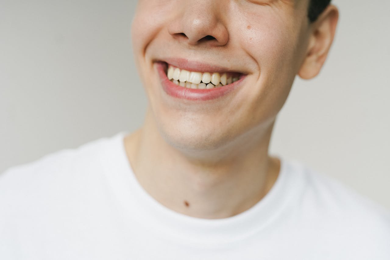 Young man after an aesthetic facial treatment