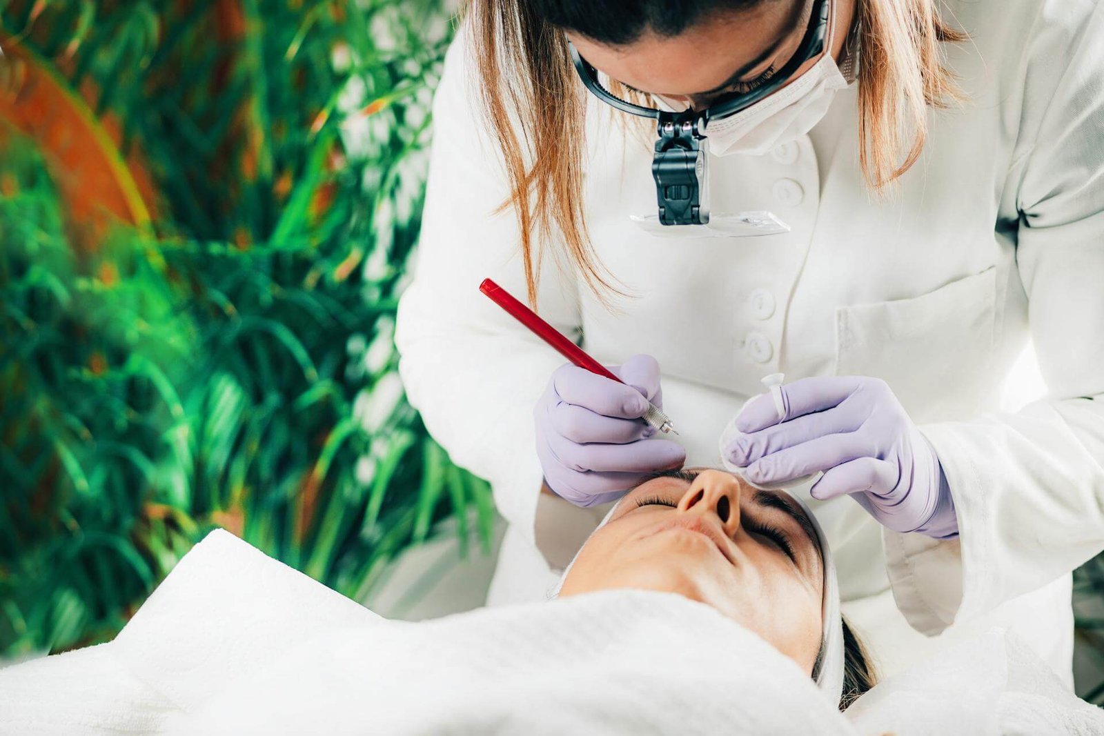 Non-invasive aesthetic medicine treatment on the face