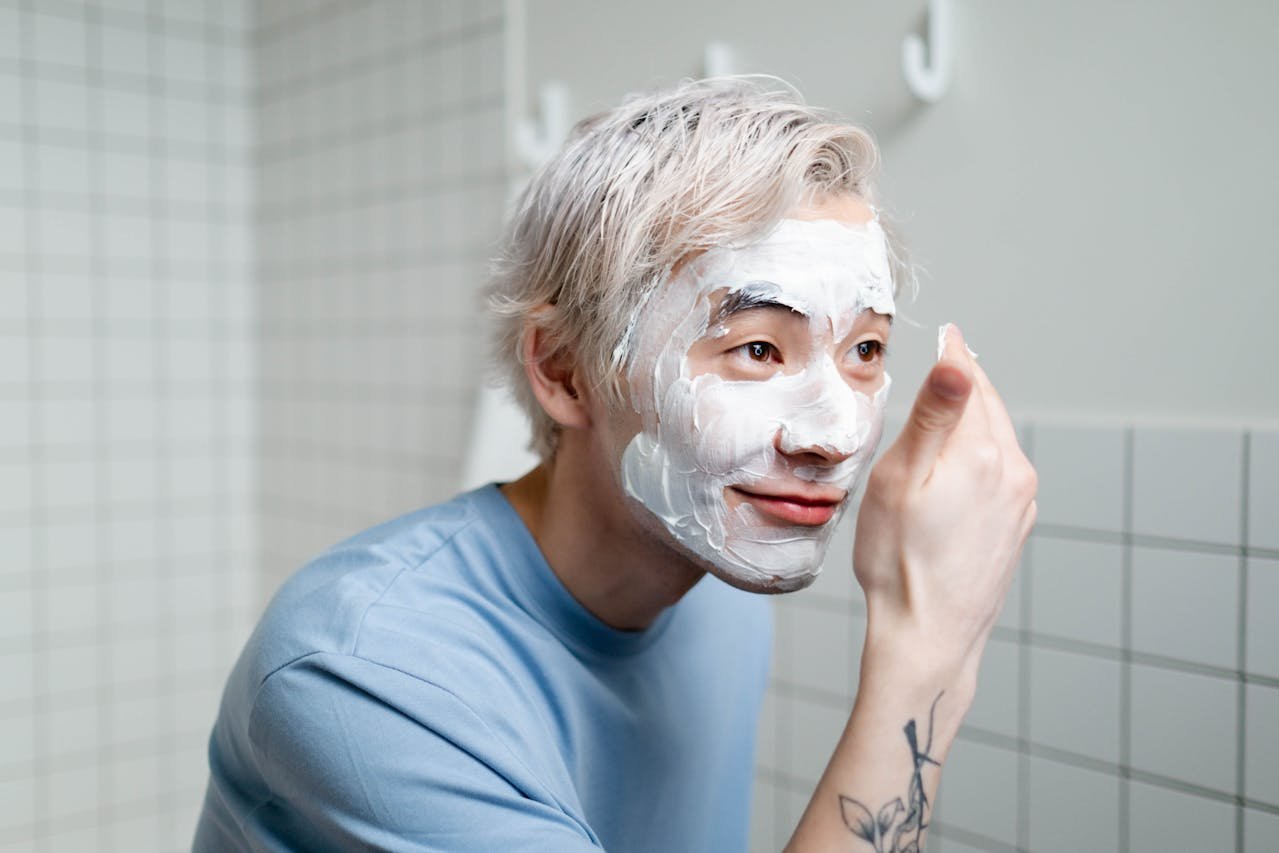 Men's skincare routine at home